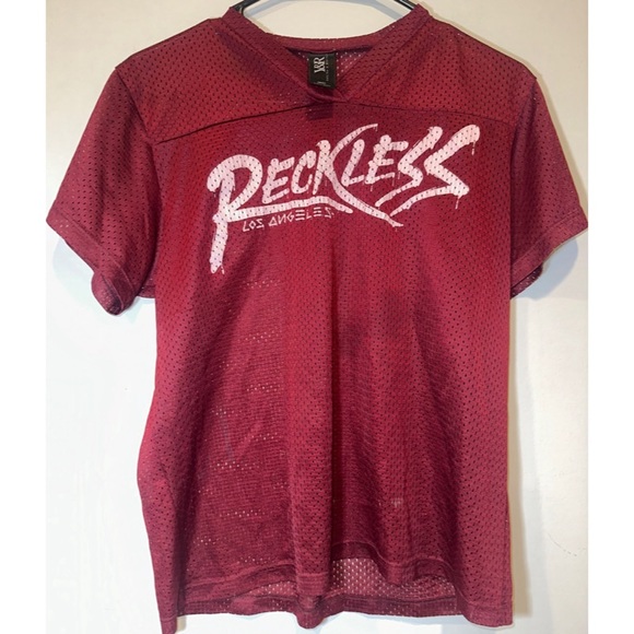 Zumiez Young & Reckless LA Red Basketball Jersey Style V-Neck T-Shirt Size S - Picture 8 of 16
